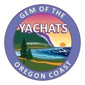 Yachats Oregon Coast logo with sunset.